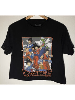 Dragon Ball Z Super Anime Cropped Graphic T-Shirt Black - M